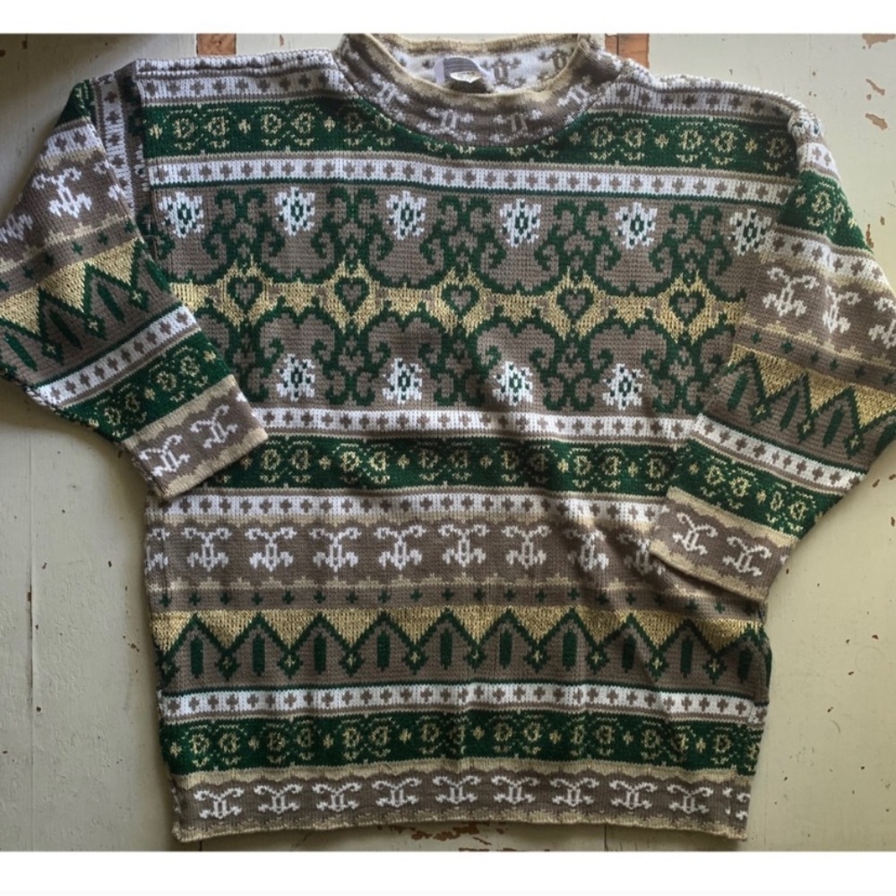 vintage Arielle metallic knit sweater - Picture 1 of 12